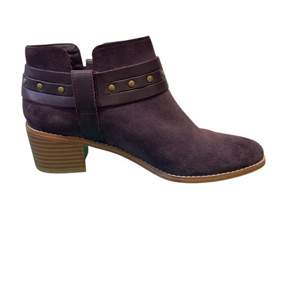 Clarks Breccan Shine Suede Somerset Ankle Boot size 8.5 purple - Picture 3 of 9